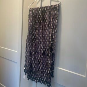 Purple and Black with Cream Dots Long Cotton Accent Scarf